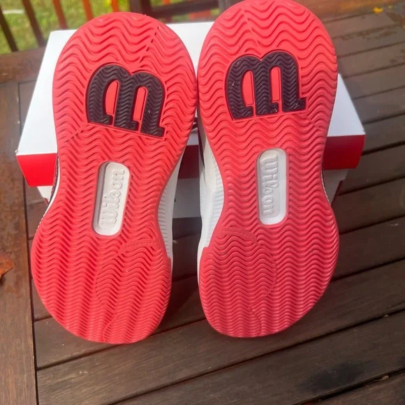 Wilson White and Red Athletic Shoes - Picture 2 of 5